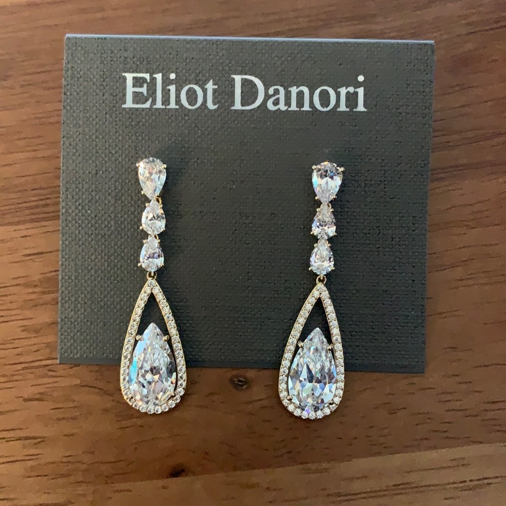 Eliot Danori Clear Crystal Teardrop Dangle Earrings